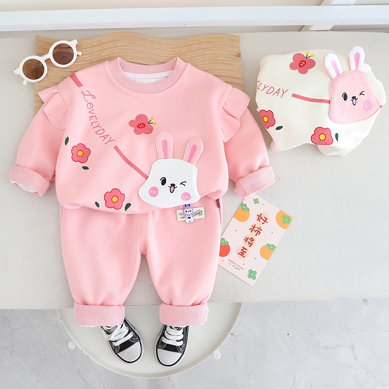Girls Fleece Cartoon Set
