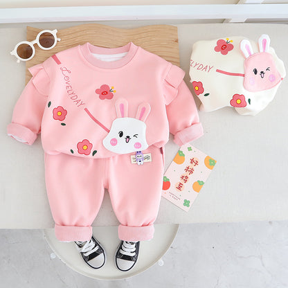 Girls Fleece Cartoon Set