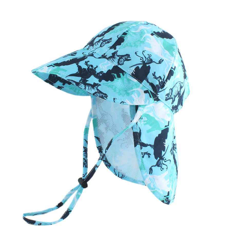 Baby Sun Hat with Cape – Quick-Dry Cartoon Beach Hat for Toddlers