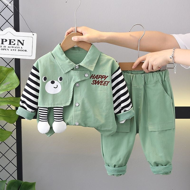 Boys Cartoon Shirt Set