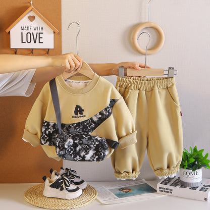 Boys Print Sweatshirt Set