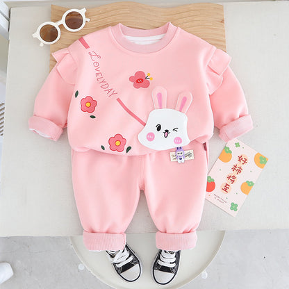 Girls Fleece Cartoon Set