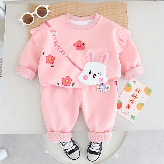 Girls Fleece Cartoon Set