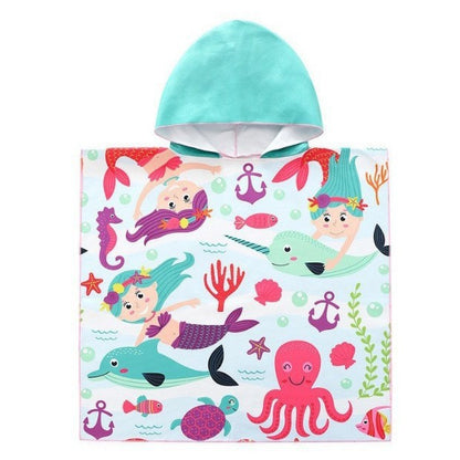 Kids Hooded Towel Cape – Quick-Dry Microfiber Beach & Pool Towel