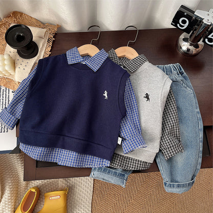Boys Checkered 3-Piece Set