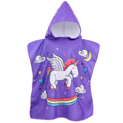 Kids Hooded Towel Cape – Quick-Dry Microfiber Beach & Pool Towel