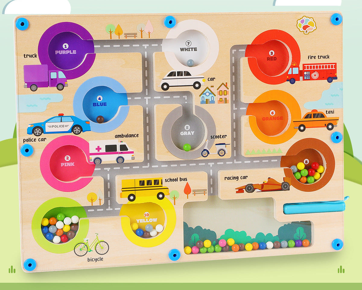 Montessori Magnetic Maze with Number Beads