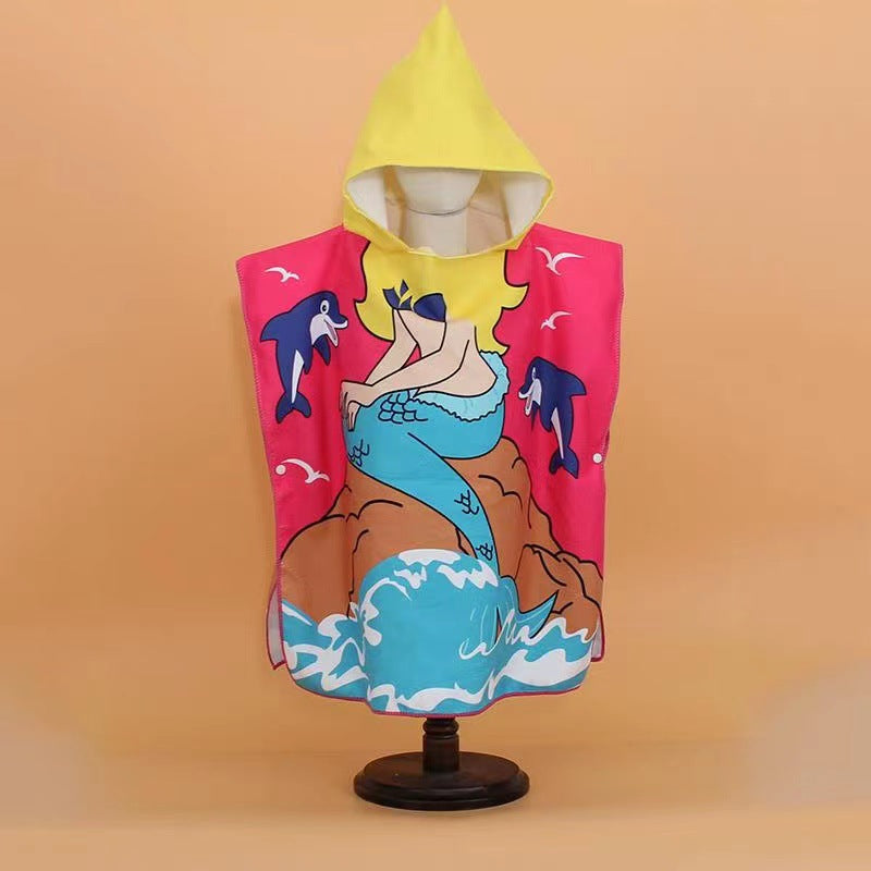 Kids Hooded Towel Cape – Quick-Dry Microfiber Beach & Pool Towel