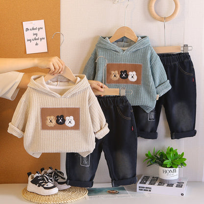 Boys Bear Hoodie Set