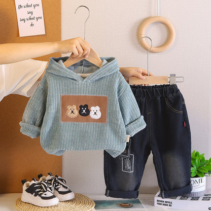 Boys Bear Hoodie Set